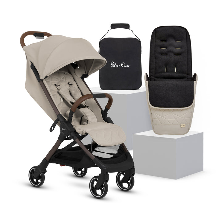Silver Cross Clic 2 & Free Footmuff - Latte