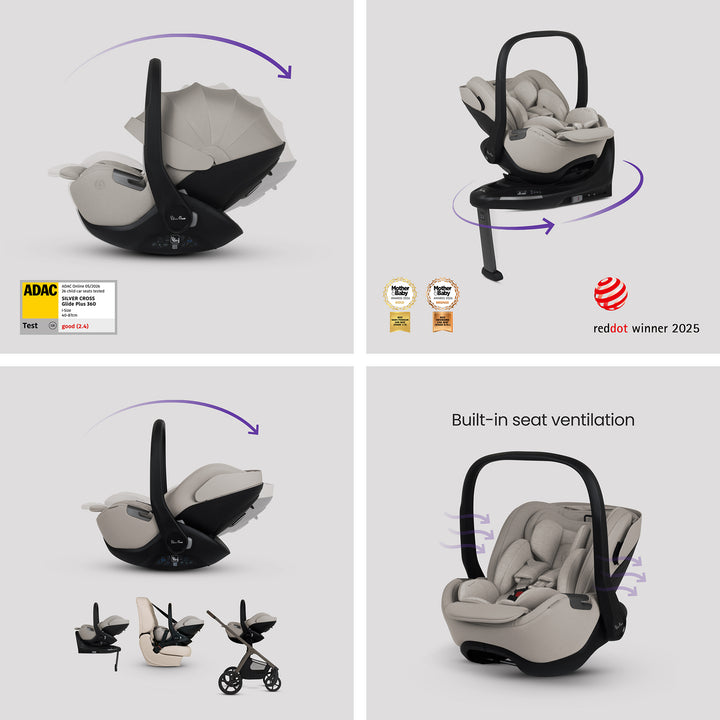 Silver Cross Cove 2 Ultimate 360 Car Seat Bundle - Maple