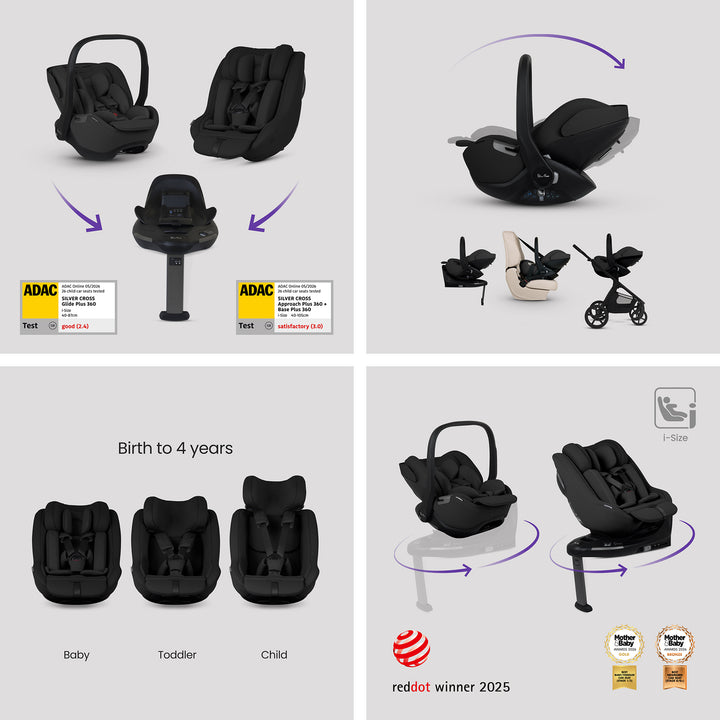 Silver Cross Cove 2 Ultimate 360 Family Car Seat Bundle - Chocolate
