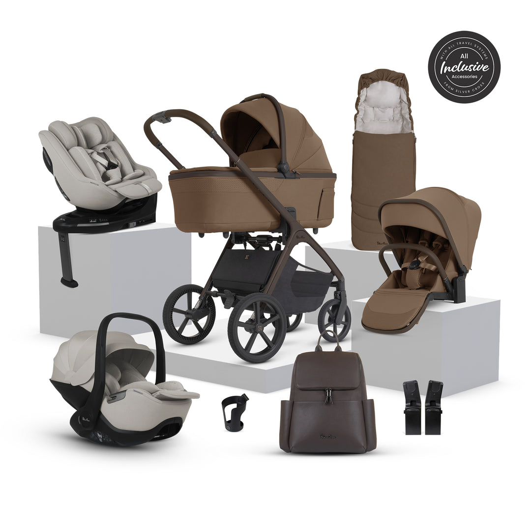 Silver Cross Cove 2 Ultimate 360 Family Car Seat Bundle - Maple