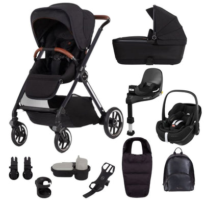 Silver Cross Reef Ultimate Maxi-Cosi Pebble 360 Pro Bundle with First Bed Folding Carrycot - Orbit