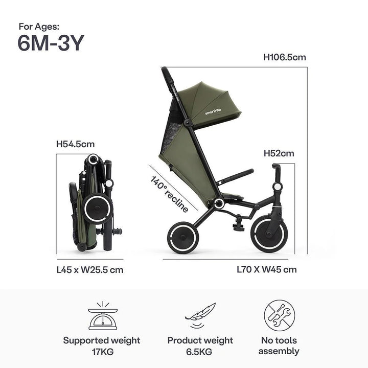 SmarTrike Wonder Max Trike Stroller - Deep Sage