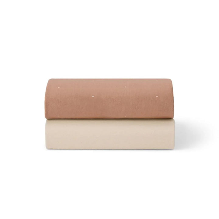 Snuz Twin Pack Moses Basket Fitted Sheets - Blush Dot