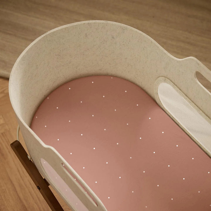 Snuz Twin Pack Moses Basket Fitted Sheets - Blush Dot