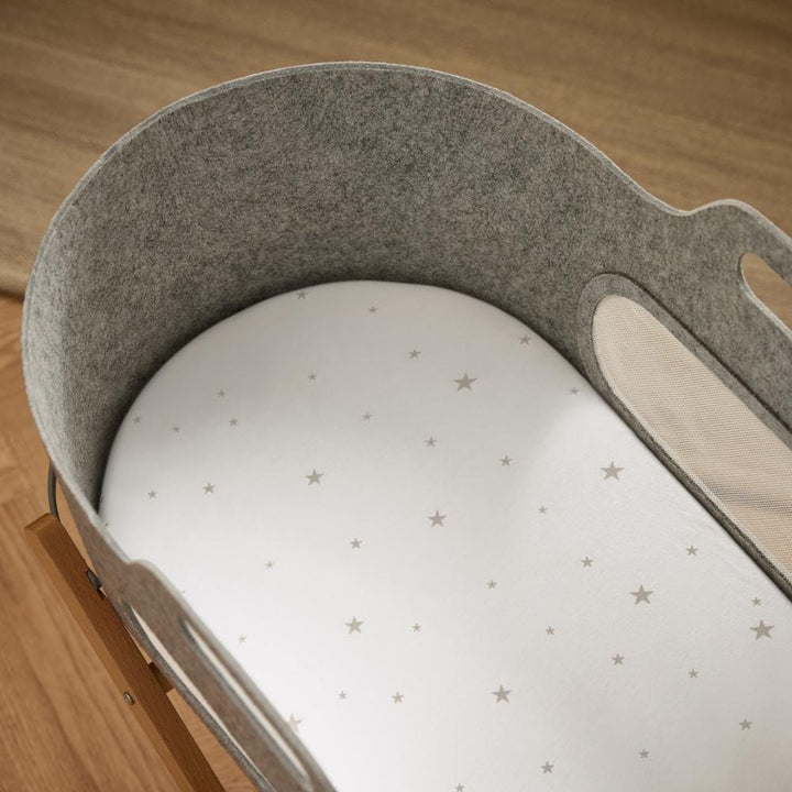 Snuz Twin Pack Moses Basket Fitted Sheets - White Star