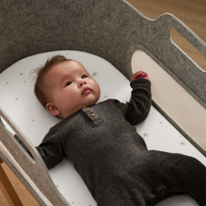 Snuz Twin Pack Moses Basket Fitted Sheets - White Star