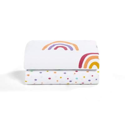 Snuz 2 Pack Crib Fitted Sheets - Rainbow