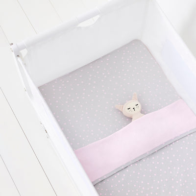 Snuz 2 Pack Crib Fitted Sheets - Rose Spot