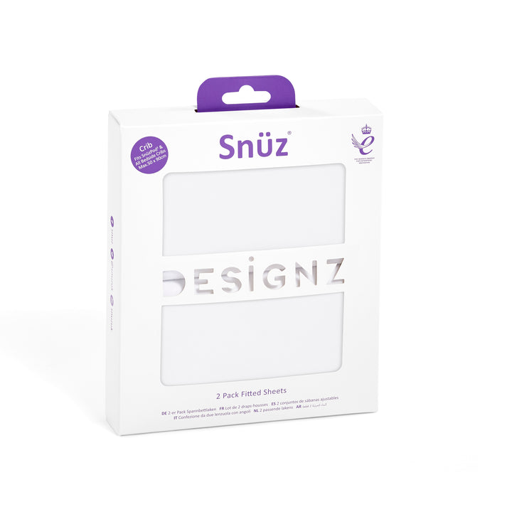 Snuz 2 Pack Crib Fitted Sheets - White