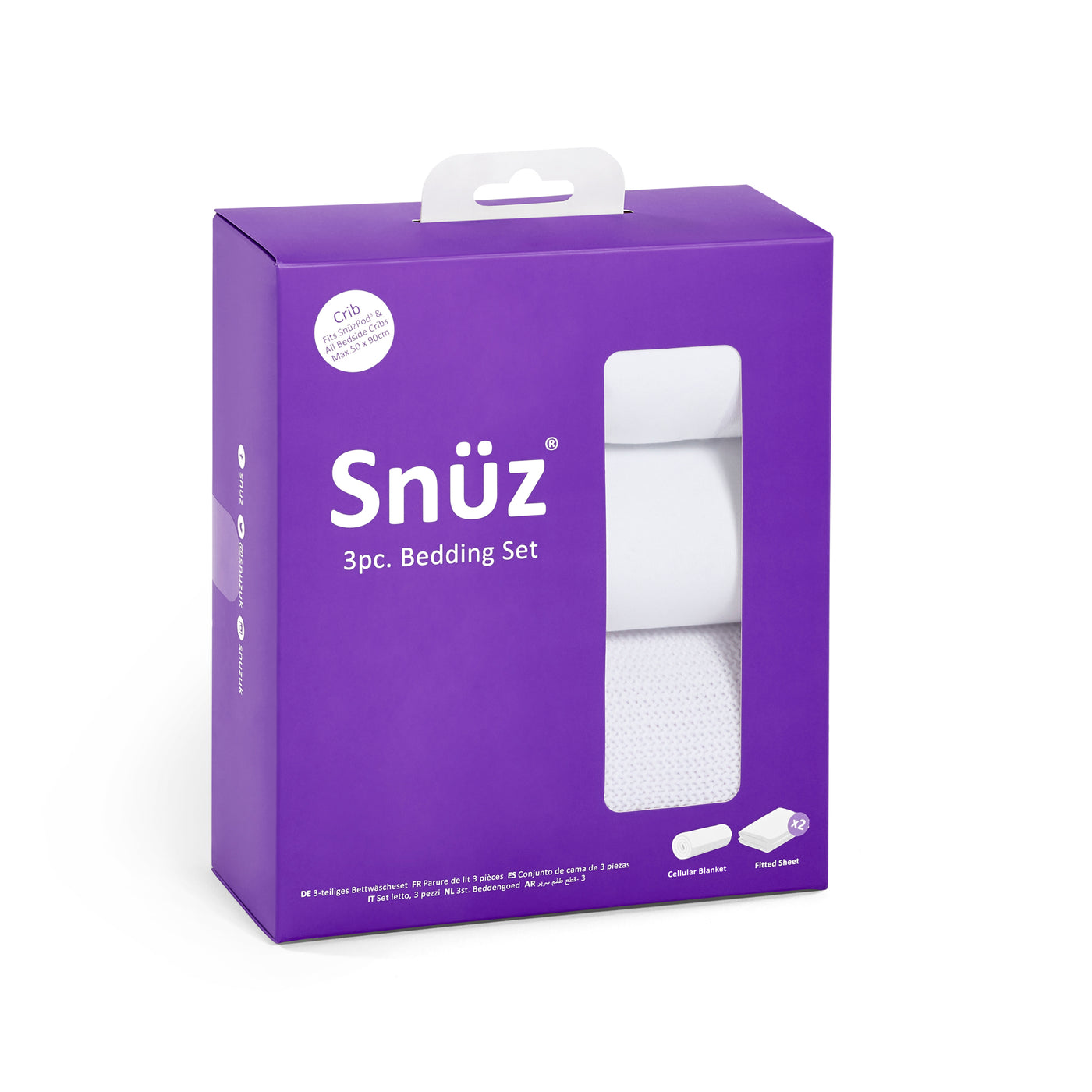 Snuz 3 Piece Crib Bedding Set - White