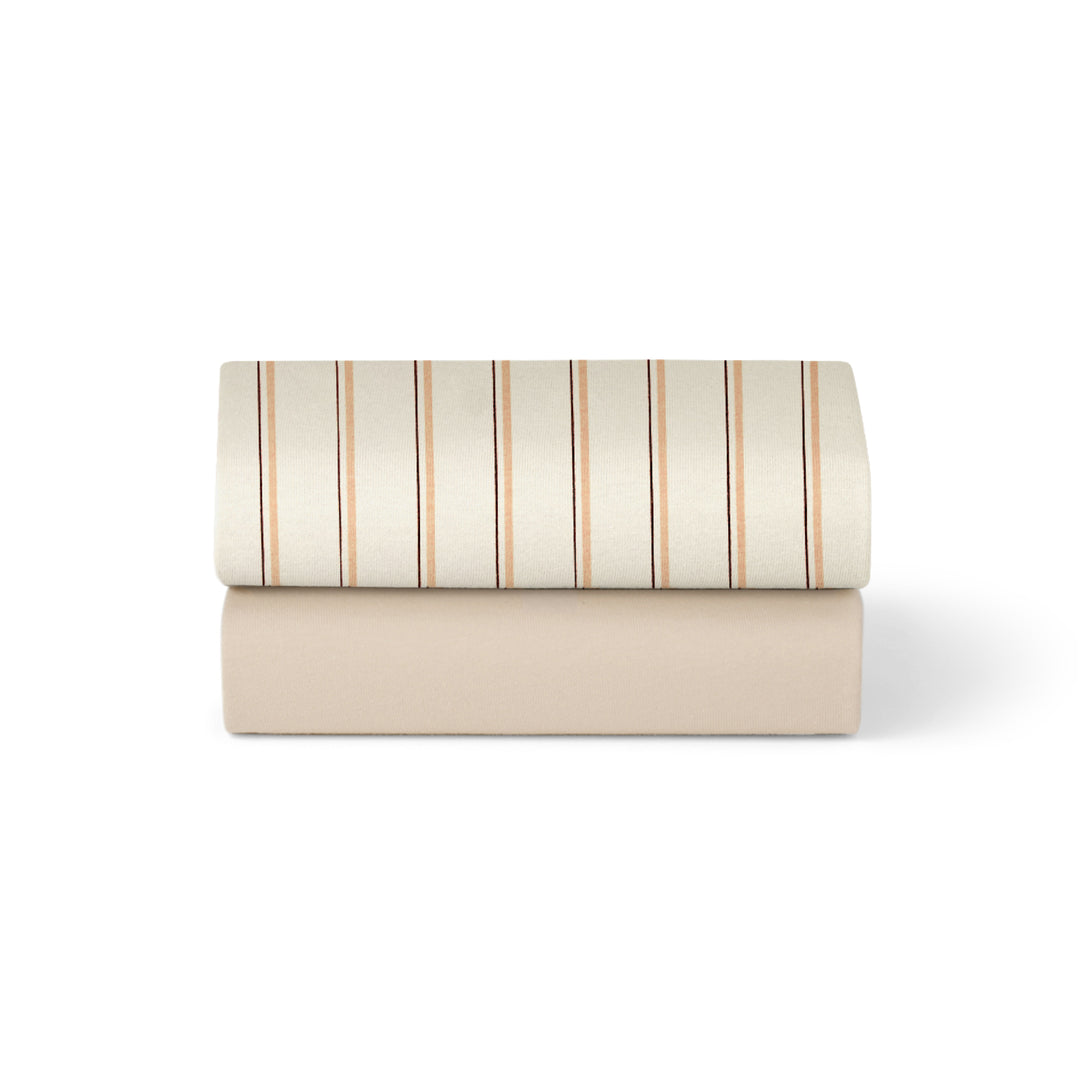 Snuz 2 Pack Crib Fitted Sheets - Blush Duo Stripe