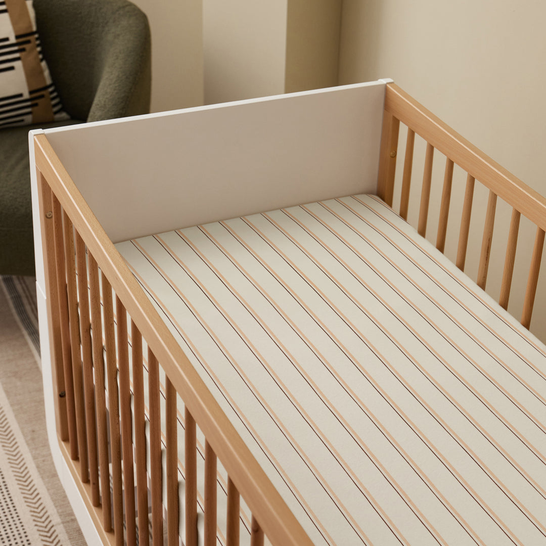 Snuz 2 Pack Crib Fitted Sheets - Blush Duo Stripe