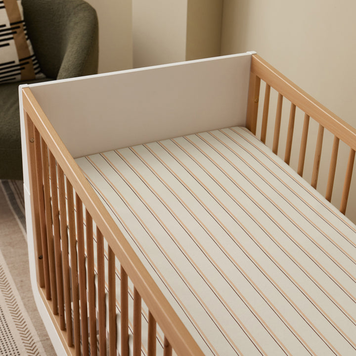 Snuz 2 Pack Crib Fitted Sheets - Blush Duo Stripe