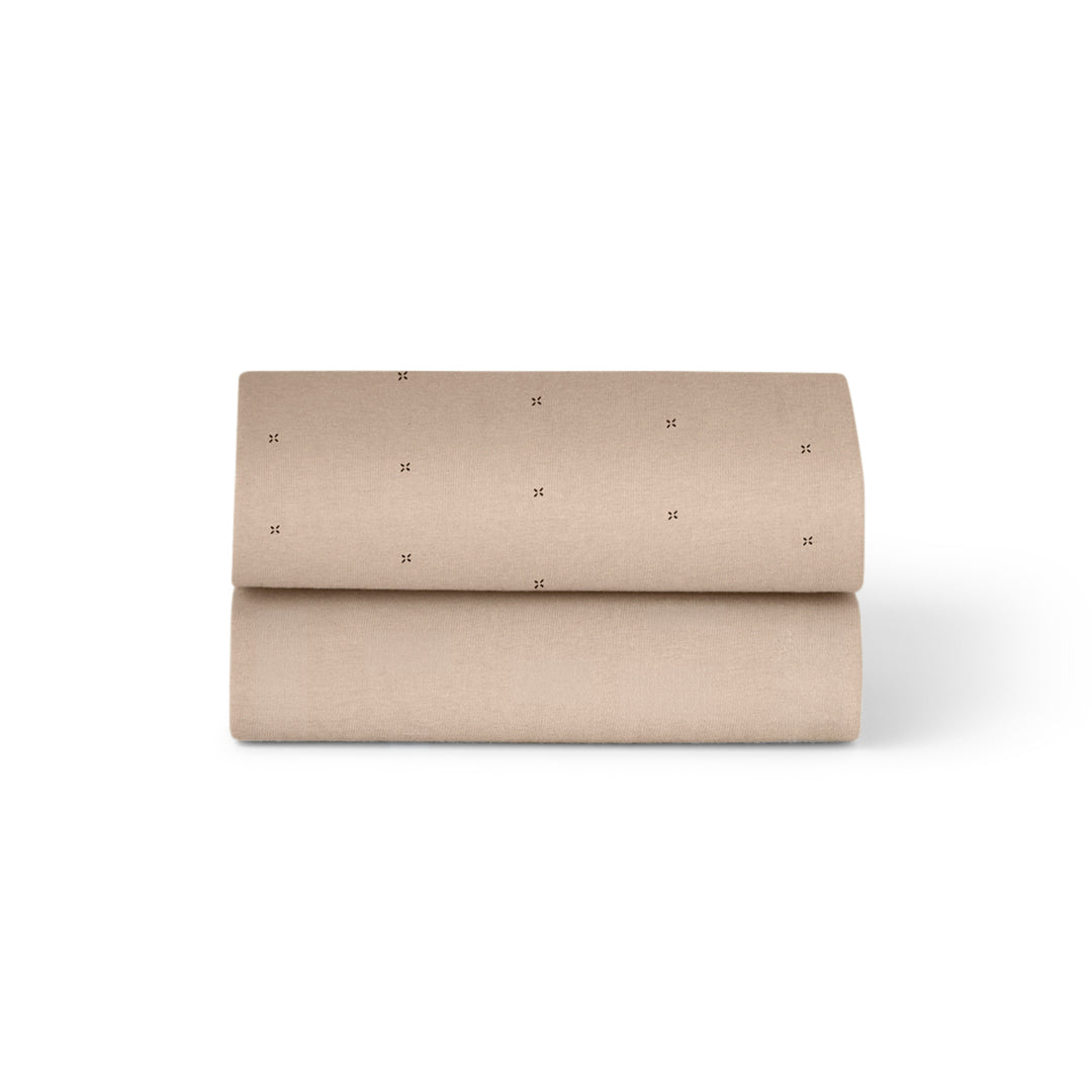 Snuz 2 Pack Crib Fitted Sheets - Mocha Cross