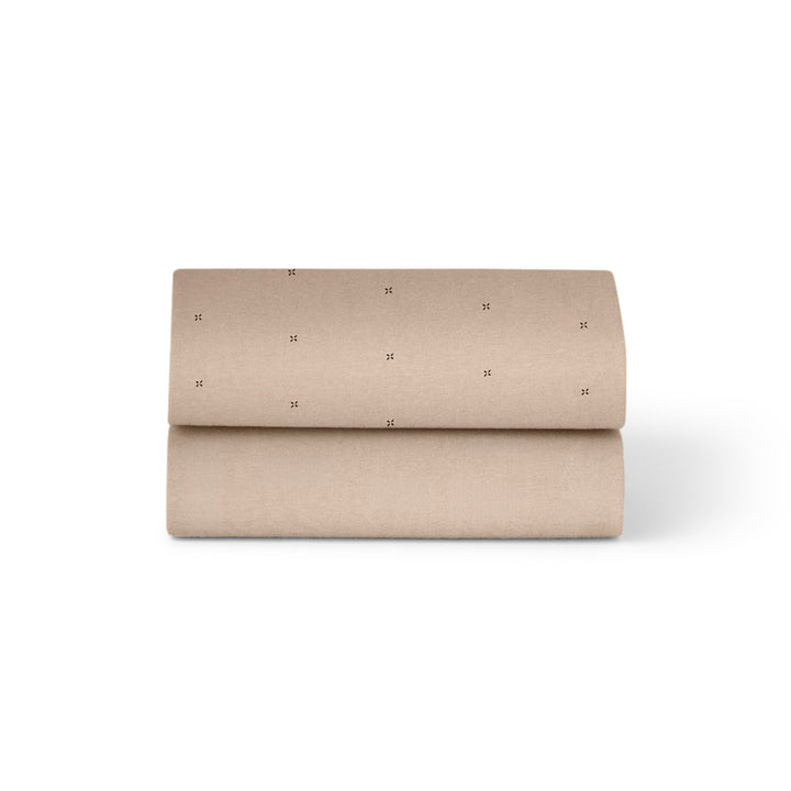 Snuz 2 Pack Crib Fitted Sheets - Mocha Cross