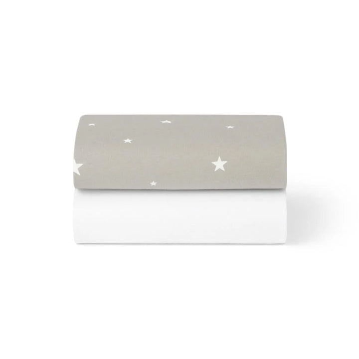 Snuz 2 Pack Crib Fitted Sheets - Grey Star