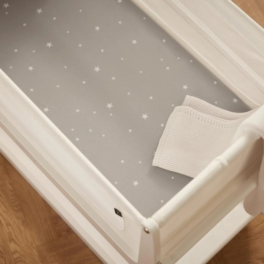Snuz 2 Pack Crib Fitted Sheets - Grey Star