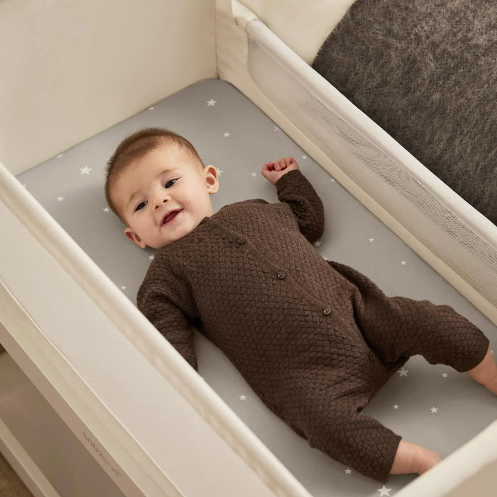 Snuz 2 Pack Crib Fitted Sheets - Grey Star