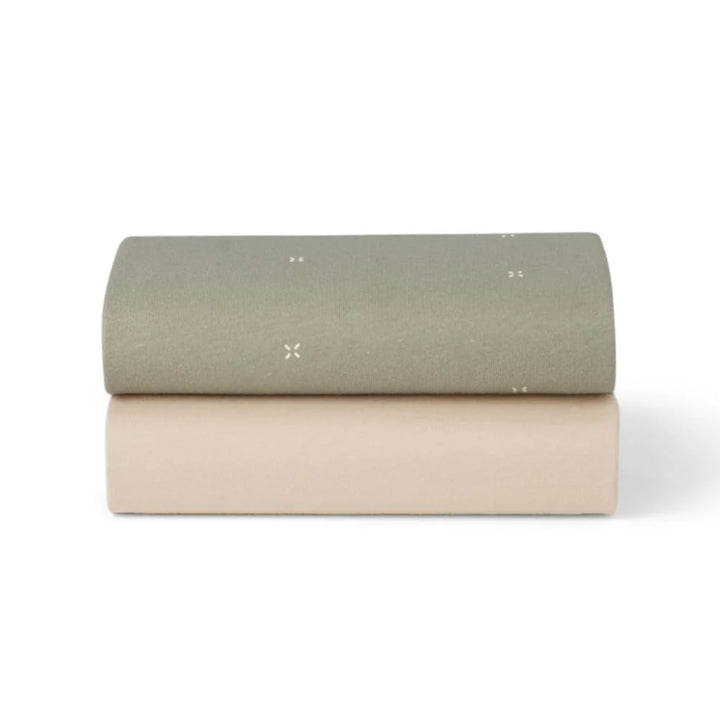 Snuz 2 Pack Crib Fitted Sheets - Sage Cross