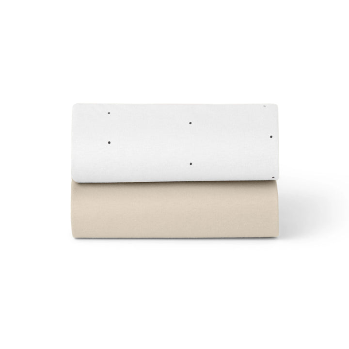 Snuz 2 Pack Crib Fitted Sheets - White Dot