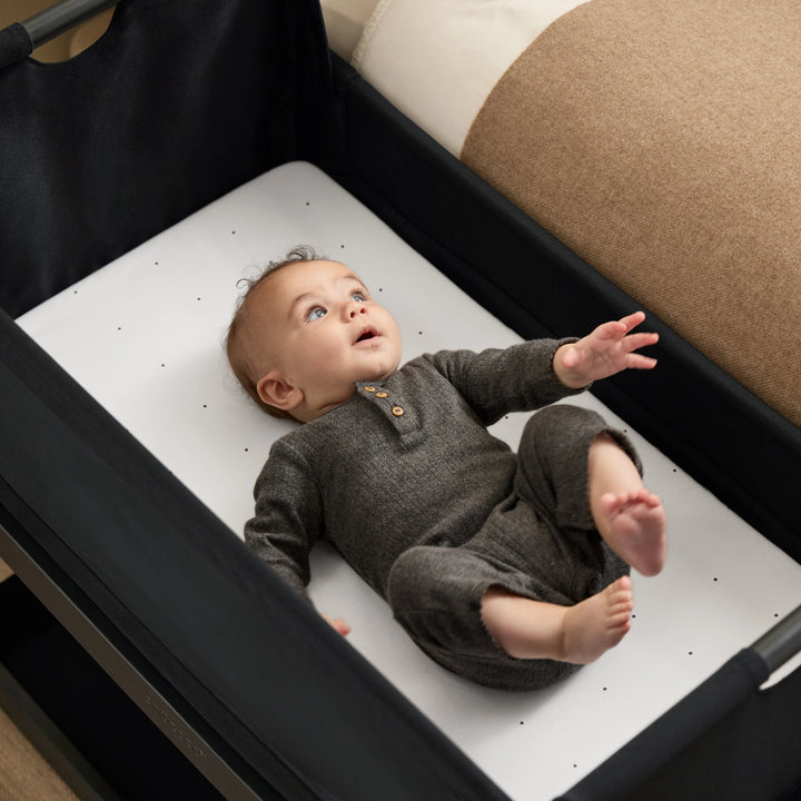 Snuz 2 Pack Crib Fitted Sheets - White Dot