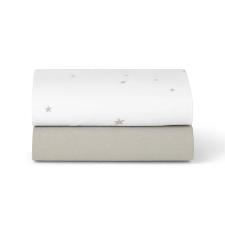 Snuz 2 Pack Crib Fitted Sheets - White Star