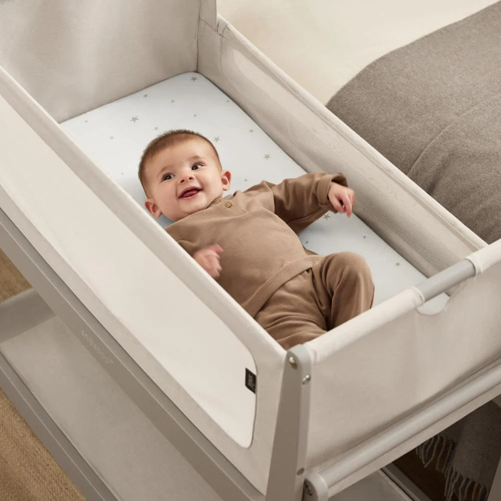 Snuz 2 Pack Crib Fitted Sheets - White Star