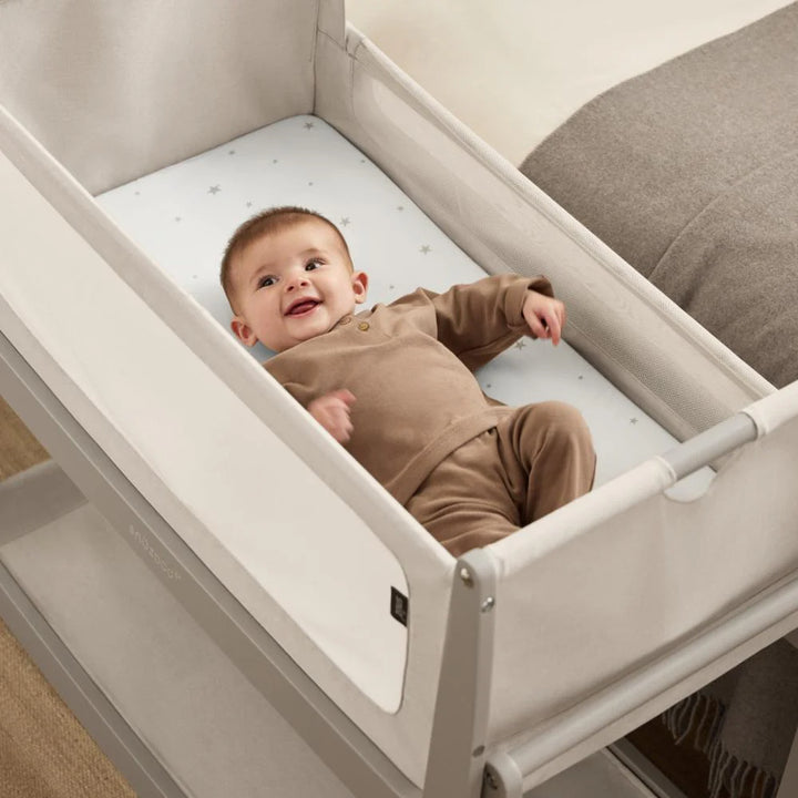Snuz 2 Pack Crib Fitted Sheets - White Star