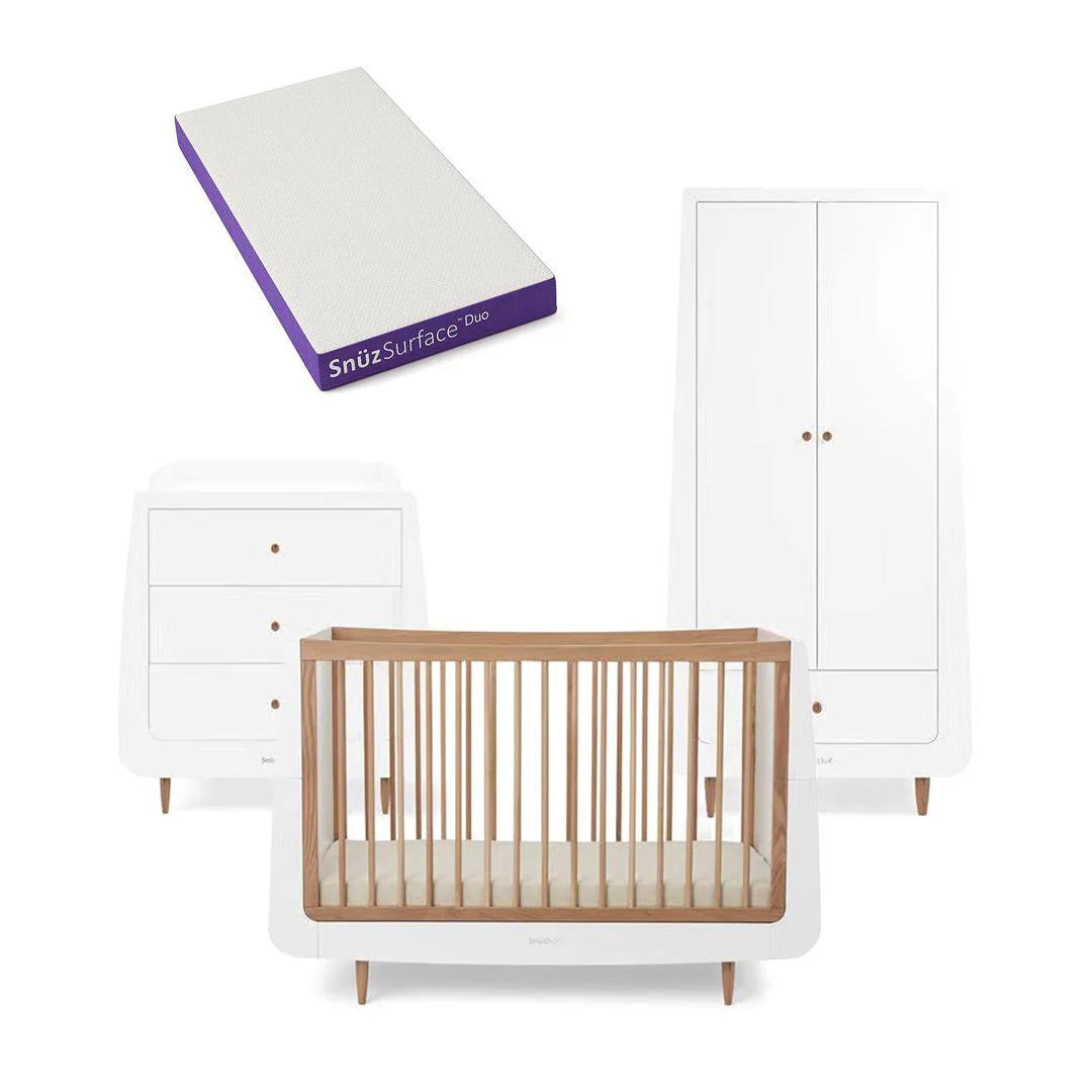 SnuzKot Skandi - The Natural Edit - 3 Piece Nursery Furniture Set - Oak