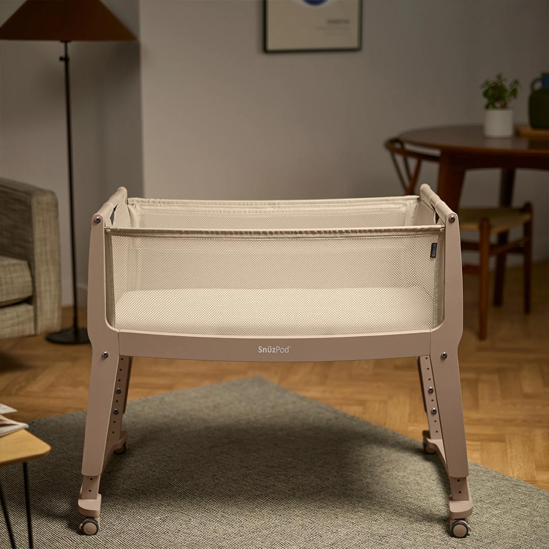 SnuzPod Studio Bedside Crib with mattress - Milan Mocha