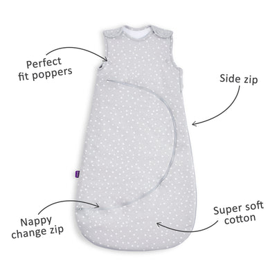 SnuzPouch Sleeping Bag 2.5 Tog (0-6 Months) - White Spot