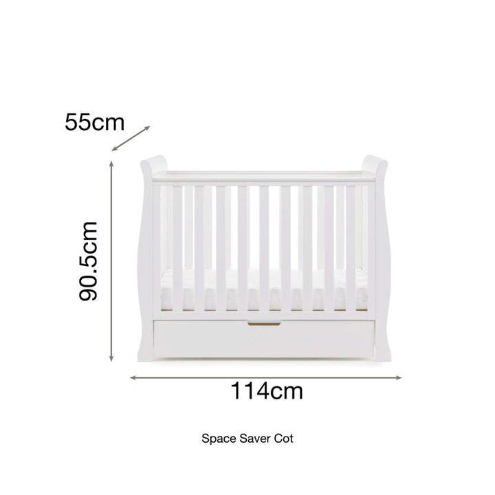 OBaby Stamford Space Sleigh 2 Piece Room Set - White
