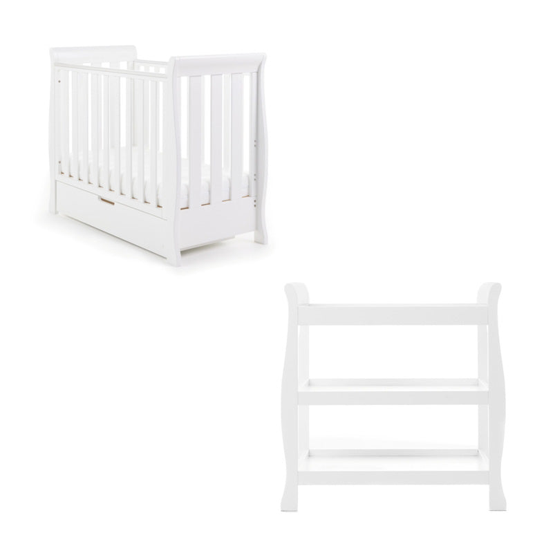 OBaby Stamford Space Sleigh 2 Piece Room Set - White