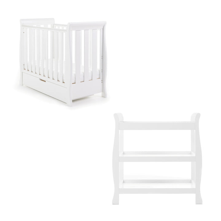 OBaby Stamford Space Sleigh 2 Piece Room Set - White