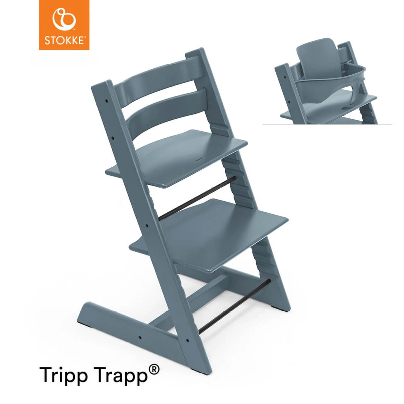 Stokke Tripp Trapp Chair & Free Baby Set - Fjord Blue