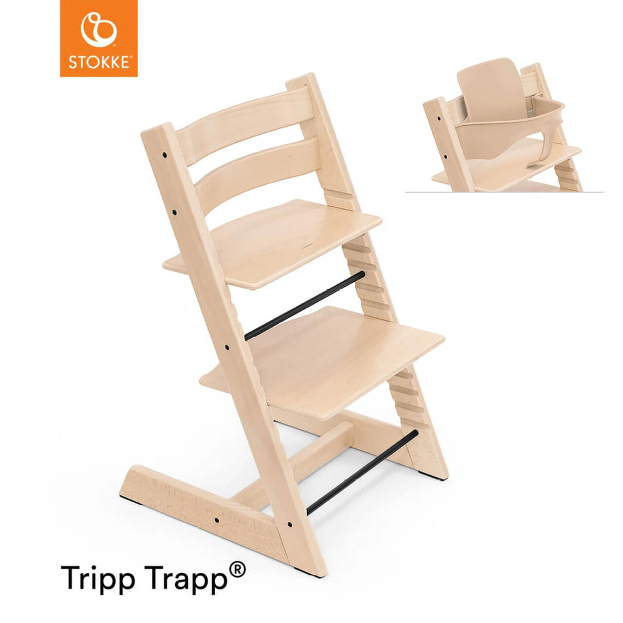 Stokke Tripp Trapp Chair & Free Baby Set - Natural