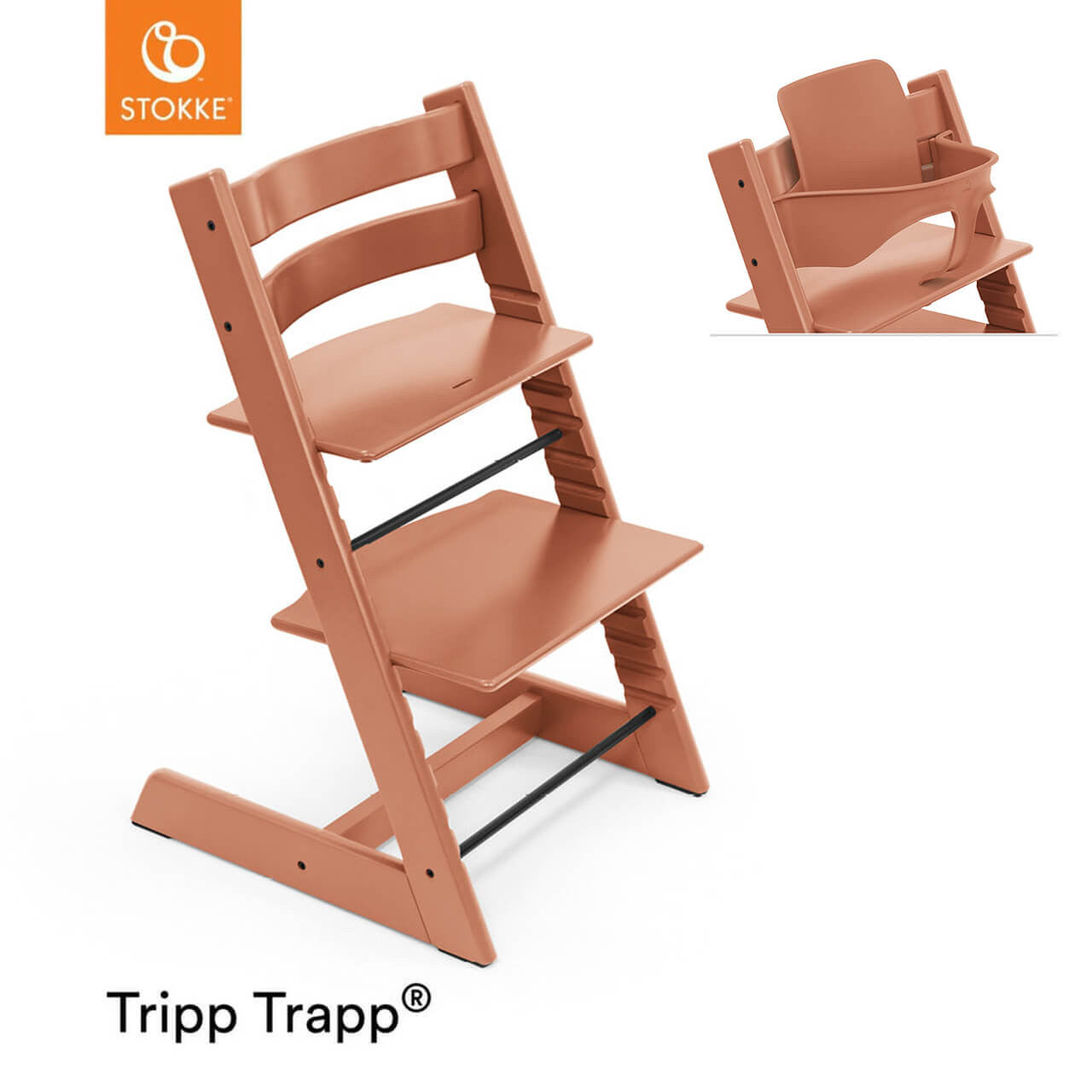 Stokke Tripp Trapp Chair & Free Baby Set - Terracotta