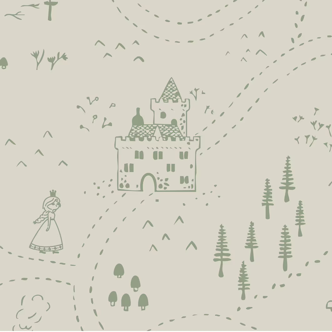 Stokke Sleepi Bed Fitted Sheet V3 - Sage Green Map OCS