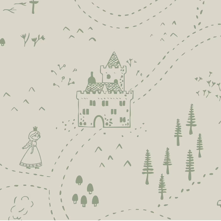 Stokke Sleepi Bed Fitted Sheet V3 - Sage Green Map OCS