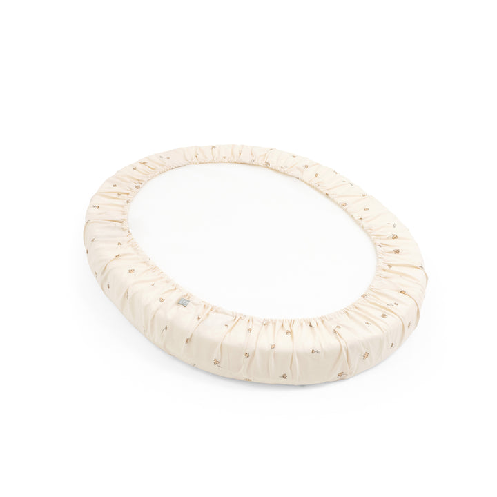 Stokke Sleepi Mini Fitted Sheet V3 - Flower Ecru