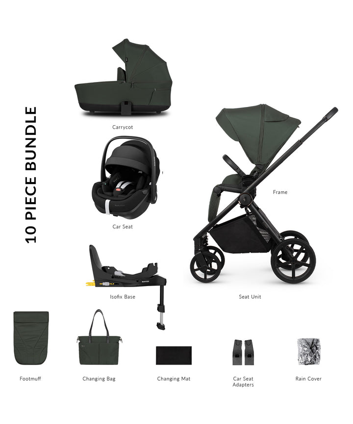 Venicci Claro 3 in 1 including Maxi-Cosi Pebble 360 Pro2 & Base - Forest