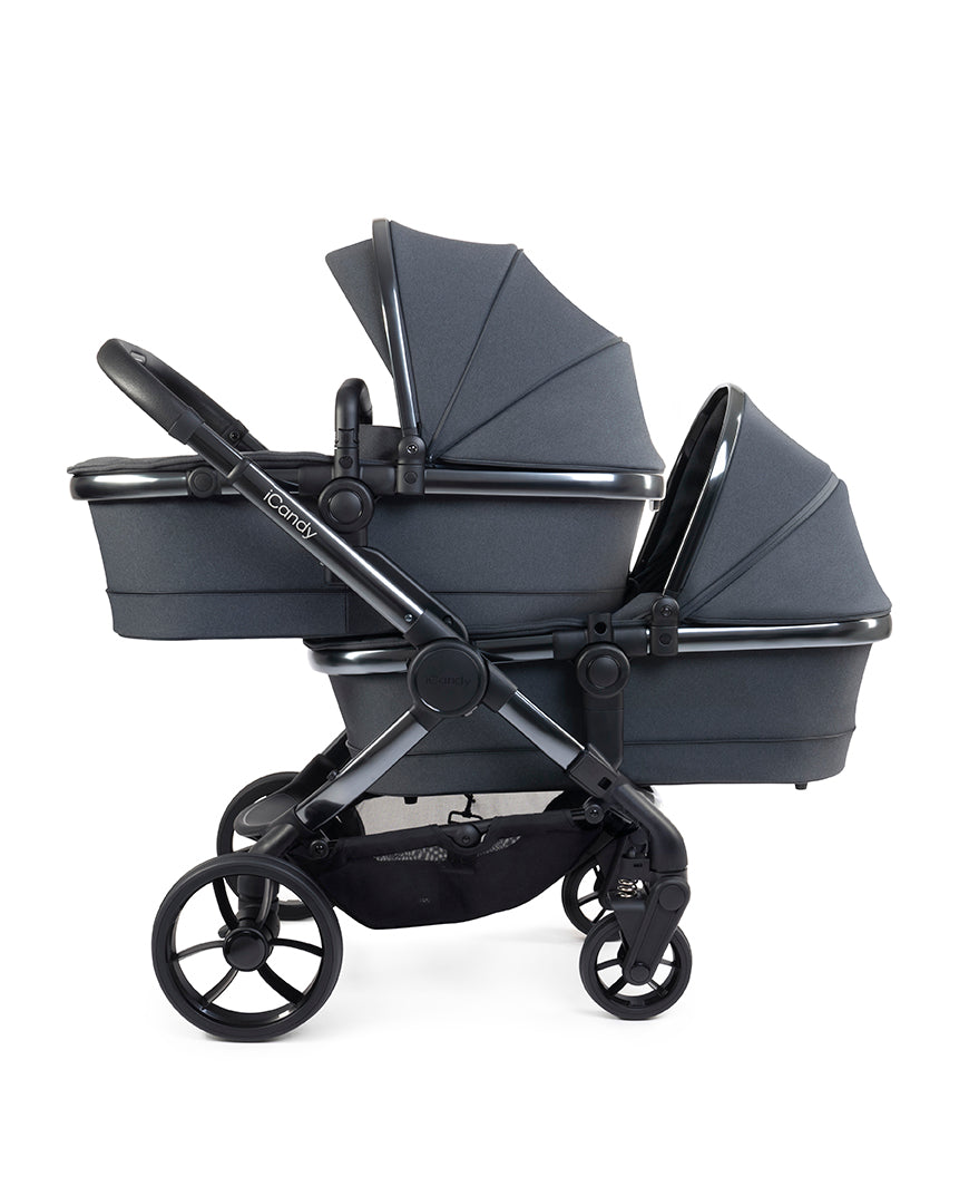 iCandy Peach 7 Twin Combo Dark Grey Phantom Baby Nest