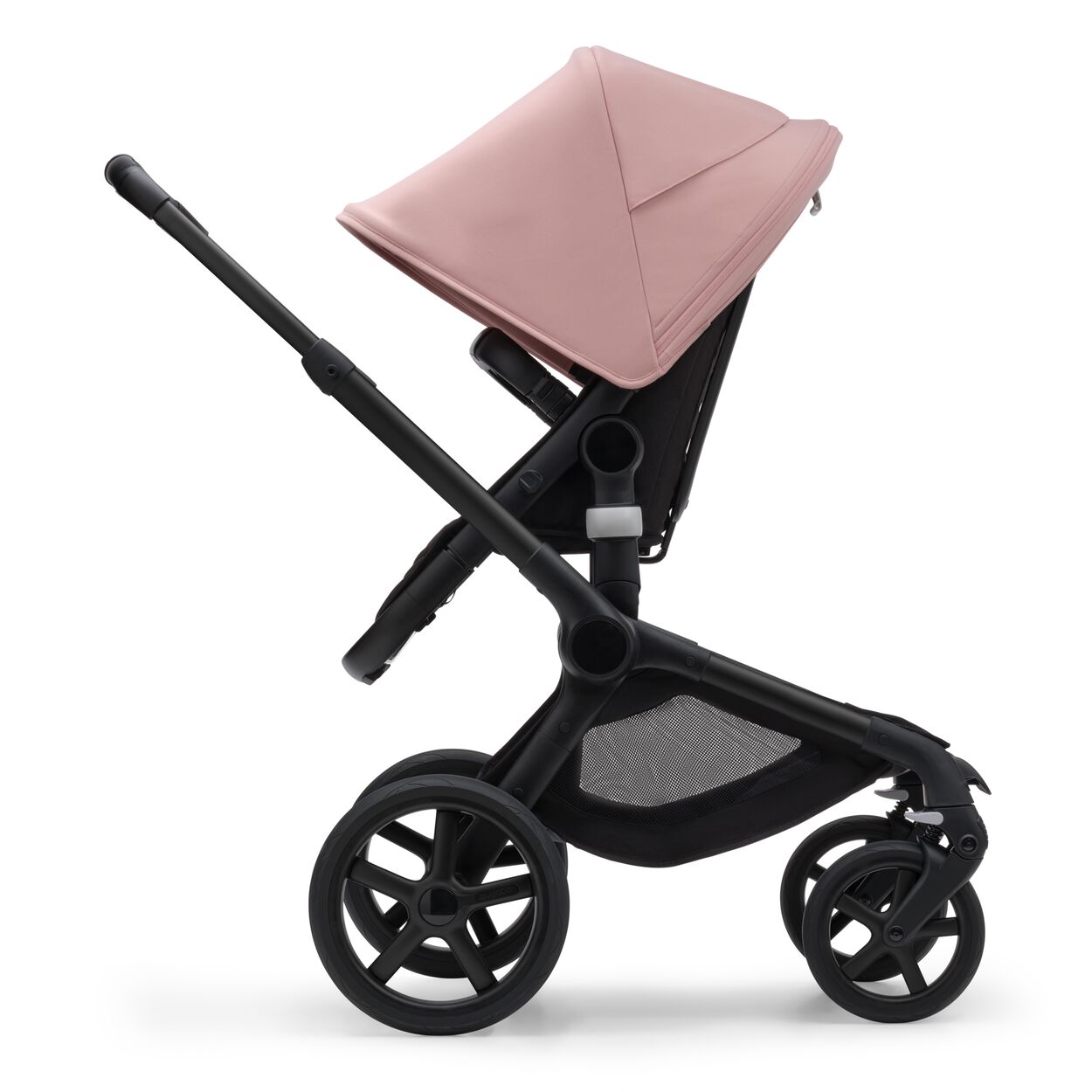 Bugaboo Fox 5 Pushchair- Black/Midnight Black Base with Morning Pink Canopy